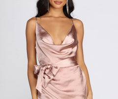 Wrapped In Satin Mini Dress