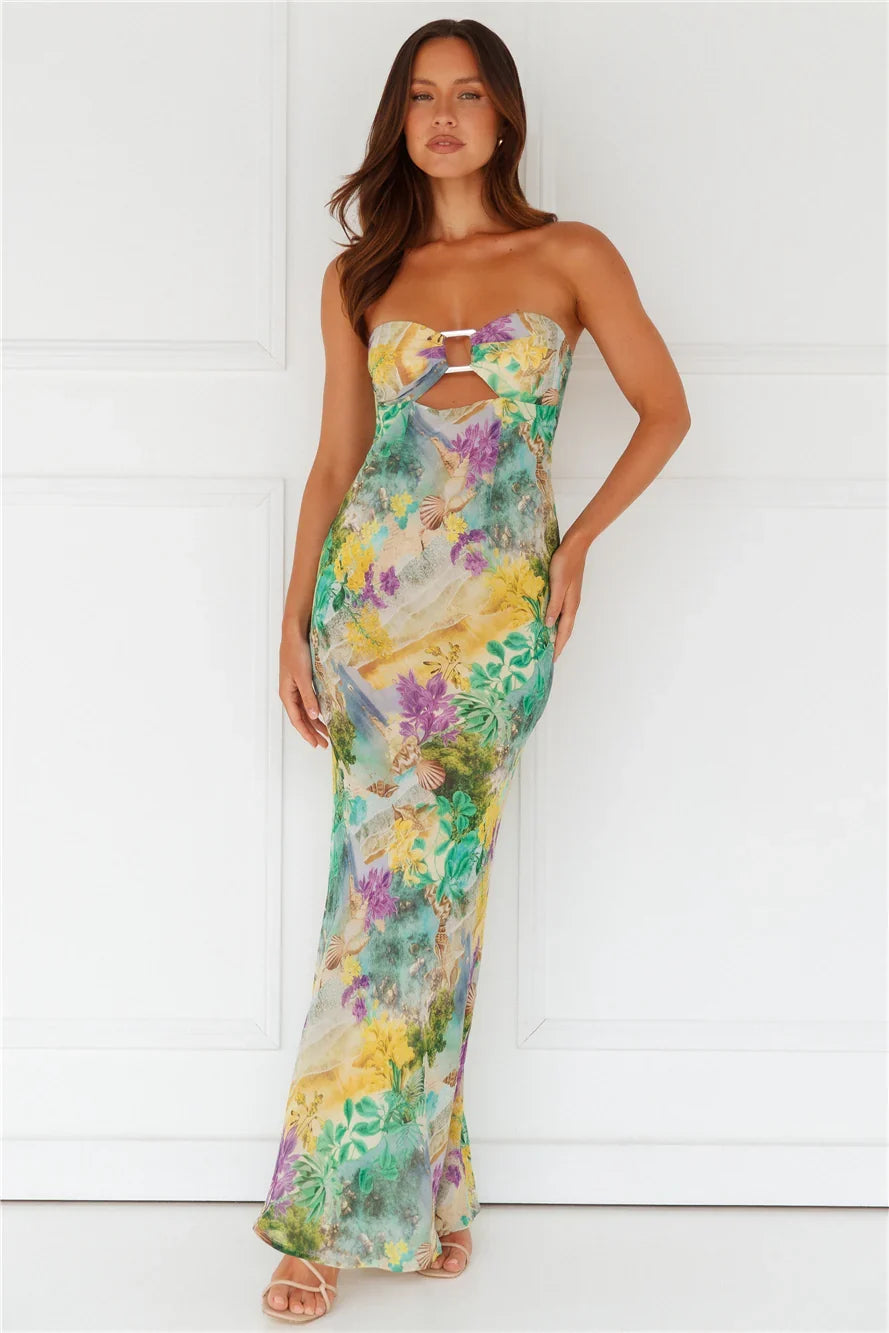 Velzy Strapless Dress Esme Print